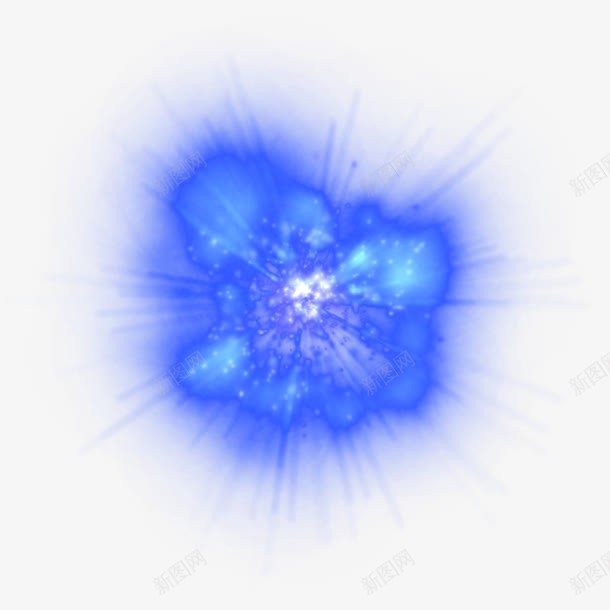 爆炸png免抠素材_88icon https://88icon.com 亮光 光团 光效 光线 发光 爆炸云 蓝色