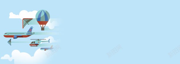 卡通热气球飞机清新背景bannerjpg设计背景_88icon https://88icon.com banner 卡通 清新 热气球 背景 飞机