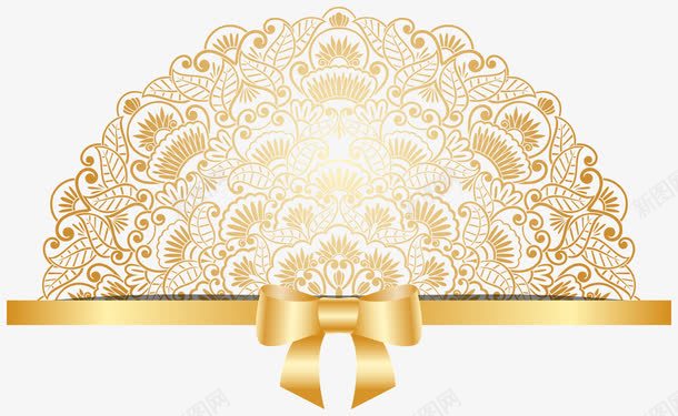 欧式金色花纹png免抠素材_88icon https://88icon.com 半圆 欧式 蝴蝶 金色 镂空