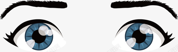 蓝色卡通可爱眼睛png免抠素材_88icon https://88icon.com 卡通 可爱 彩绘 手绘 眉毛 眼眶 眼睛 瞳孔 蓝色 表情 表情包