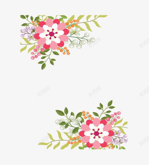 小清新粉色花朵边框矢量图ai免抠素材_88icon https://88icon.com 婚礼请帖 矢量png 粉红色 粉色花朵 花朵边框 邀请函 矢量图