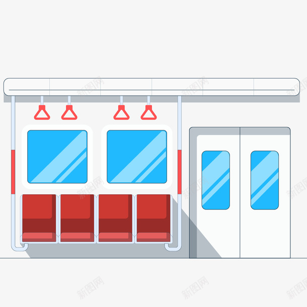 卡通地铁座位简图png免抠素材_88icon https://88icon.com 交通工具 地铁 座椅 扶手 空位 窗户 自动门