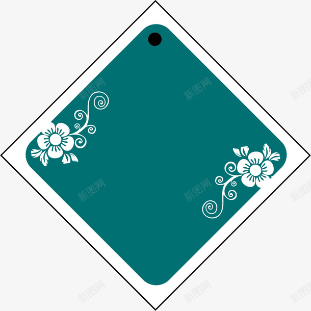 深绿色花纹图案png免抠素材_88icon https://88icon.com 免抠PNG 方形吊牌 梅花 正方形 牌子 简约