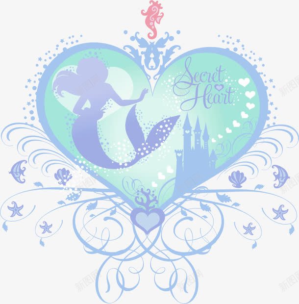 清新蓝色爱心图案png免抠素材_88icon https://88icon.com 唯美 城堡 星光 梦幻 童话 美人鱼 美人鱼图案 花纹边框 蓝紫爱心 马车