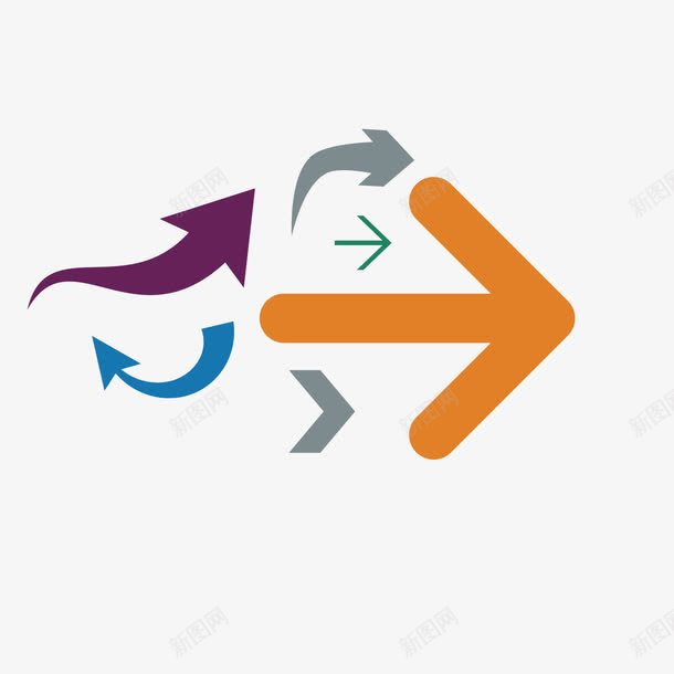 纯色多元化箭头三png免抠素材_88icon https://88icon.com 化箭头三 多元 纯色