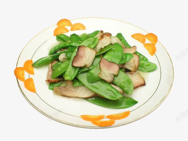 腊肉荷兰豆png免抠素材_88icon https://88icon.com 中华美食 传统美食 子 美味熟菜 腊肉炒荷兰豆 餐饮美食