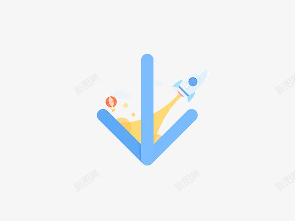 扁平化箭头png免抠素材_88icon https://88icon.com H5页面素材 创意卡通元素 卡通 扁平化 扁平素材 火箭 电商卡通 箭头 网页设计卡通