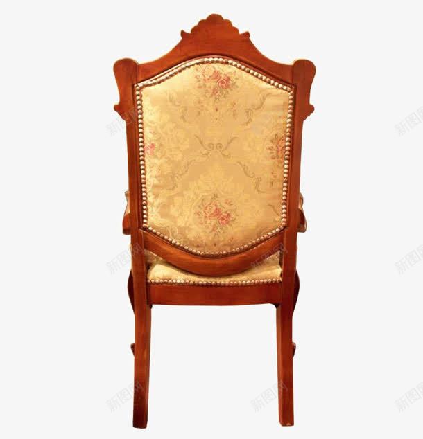 欧式椅子背面png免抠素材_88icon https://88icon.com 坐位 坐席 家具 座位 木制扶手 椅子背面 软坐垫 金色椅背