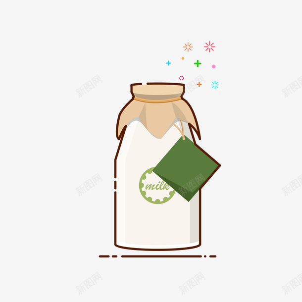 手绘卡通一瓶牛奶png免抠素材_88icon https://88icon.com 一瓶牛奶 可爱 扁平化 牛乳 牛奶 牛奶瓶 营养