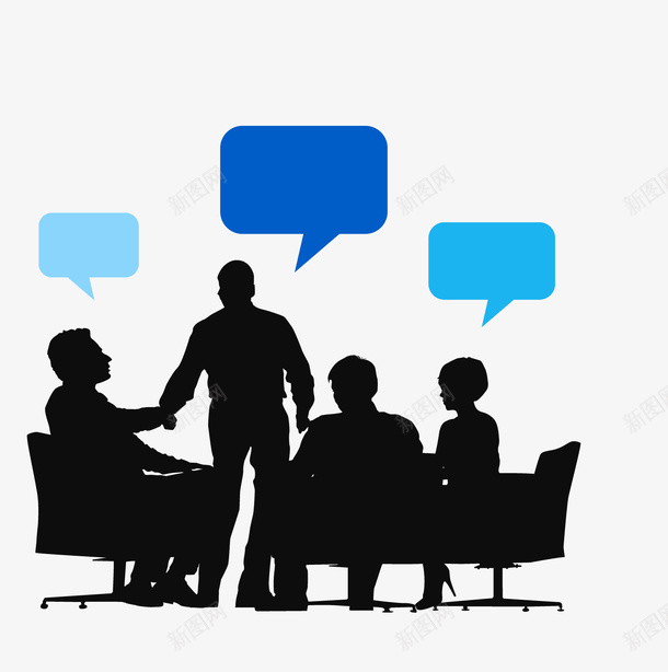 商务人物开会剪影png免抠素材_88icon https://88icon.com ppt设计 企业画册设计 剪影 卡通人物剪影 商务 商务人物剪影 女人 开会 手绘 男人