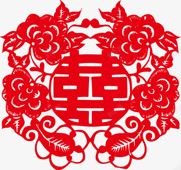 结婚婚庆喜字贴png免抠素材_88icon https://88icon.com 剪纸 双喜 喜字贴 囍 囍底纹 大红喜字 婚庆 底纹 窗花帖 红色
