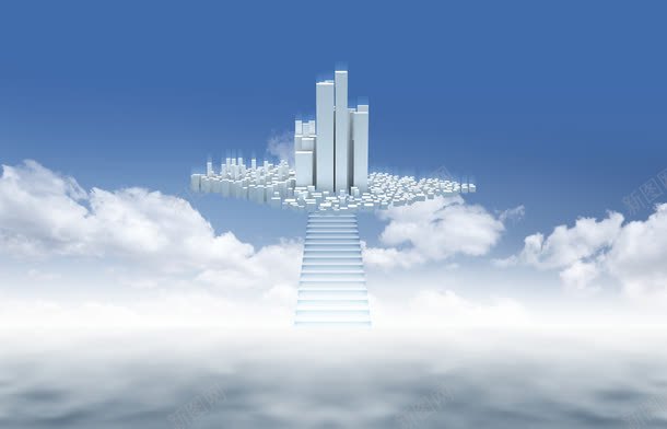 蓝天房地产背景png免抠素材_88icon https://88icon.com 房地产 房地产宣传单 白云 素材背景 蓝天