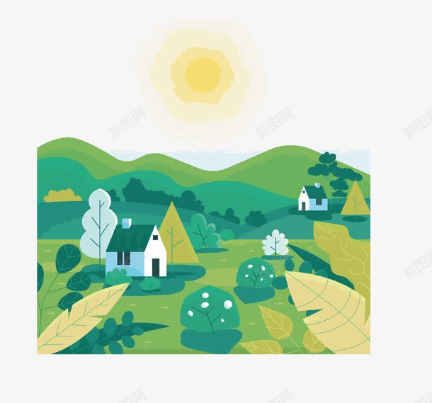 绿色乡村春季踏青png免抠素材_88icon https://88icon.com ai 乡村 卡通 可爱 山 彩虹 旅游 旅游背景 春天远足 树 树木踏青 漂亮 绿色 绿色乡村 花草 草原 蓝天