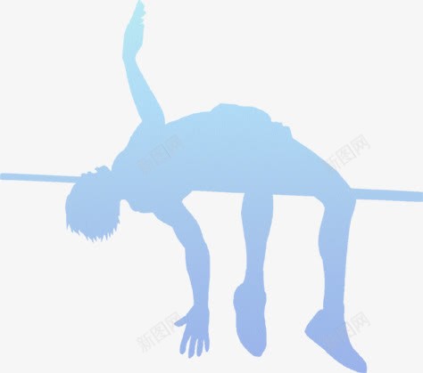 手绘蓝色渐变跳高人物png免抠素材_88icon https://88icon.com 人物 渐变 蓝色 跳高