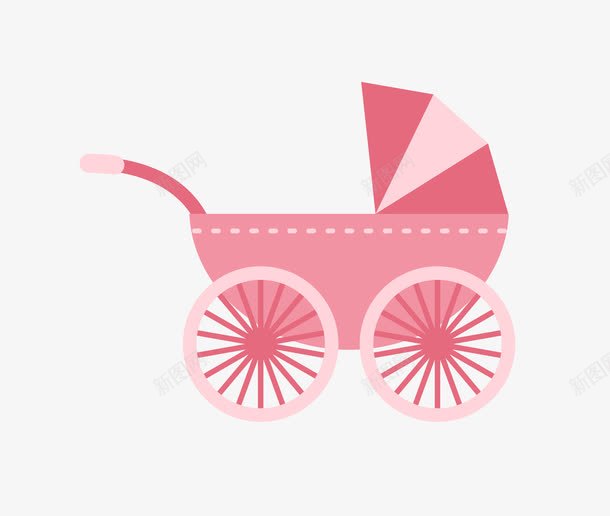 粉色小童车婴儿车png免抠素材_88icon https://88icon.com 婴儿车 小童车 矢量婴儿车 童车海报动图 粉色婴儿车