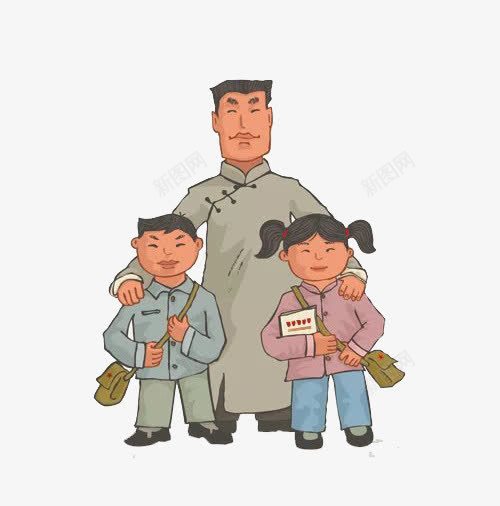 教师和孩子png免抠素材_88icon https://88icon.com 80年代 卡通 学生 手绘 教师节