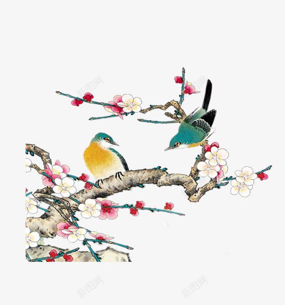 工笔花鸟画png免抠素材_88icon https://88icon.com 国画 工笔花鸟画 手绘 精美