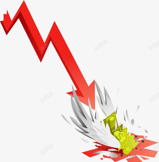 红色向下箭头png免抠素材_88icon https://88icon.com PPT 下滑 向下 暴跌 箭头 红色