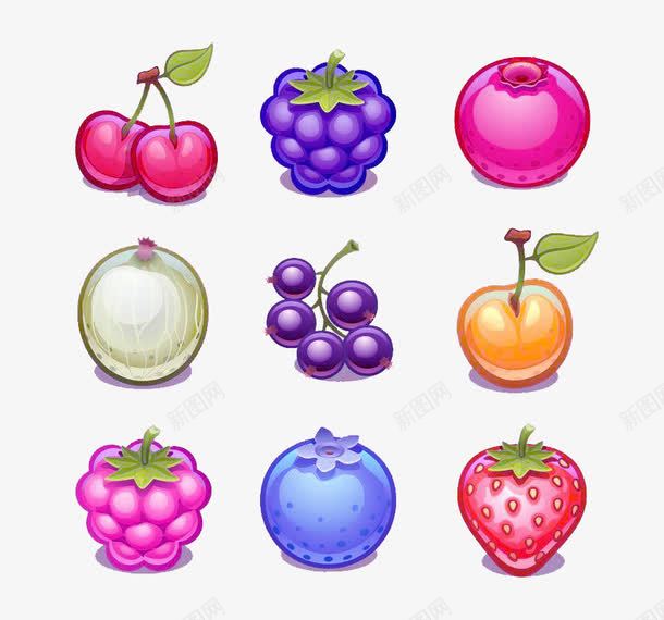 水果小型聚会png免抠素材_88icon https://88icon.com 卡通 樱桃 橘子 水果 苹果 草莓 葡萄