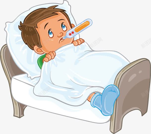 躺在病床上的男孩png免抠素材_88icon https://88icon.com 卡通手绘 发烧 学生 孩子 水彩 生病 男孩 男生