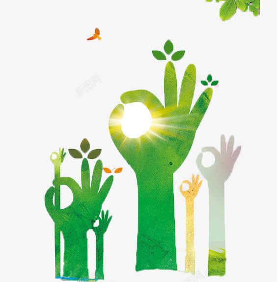 植树节环保海报png免抠素材_88icon https://88icon.com 公益广告素材 植树节 海报素材 环保 绿叶 绿色ok