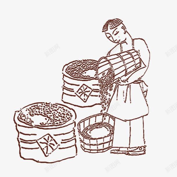米面粮油png免抠素材_88icon https://88icon.com 人物黑白 古人物 古代人物扁平化 大米 手工 矢量人物 职业人物 艺术 速写