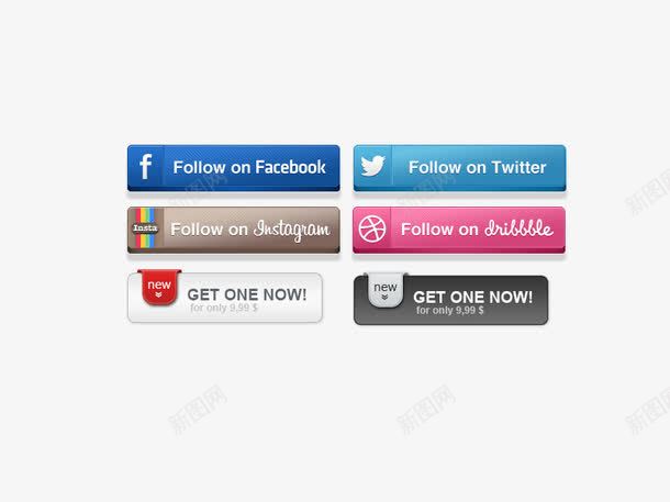 主流网站按钮PSDpng免抠素材_88icon https://88icon.com PSD facebook insta twitter 交友 博客 按钮 社交 网站