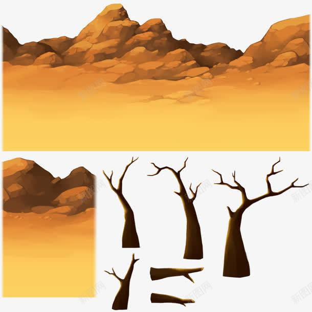 抽象宫殿3D抽象沙漠png免抠素材_88icon https://88icon.com 卡通旗帜 吊灯 场景 建筑 枯树 沙漠 石头 花瓶 西方房屋 野草
