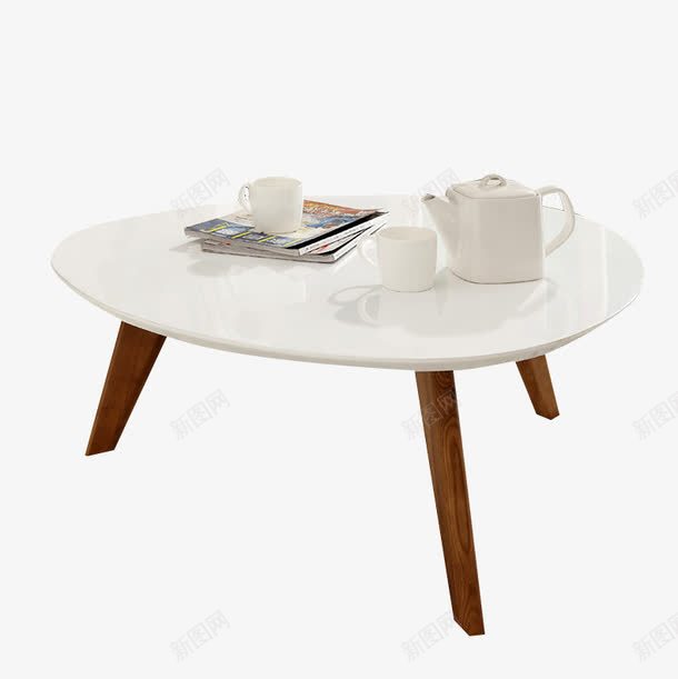 白色三脚小茶几png免抠素材_88icon https://88icon.com 北欧风情 实木小桌素材 小憩小桌 白色茶几面