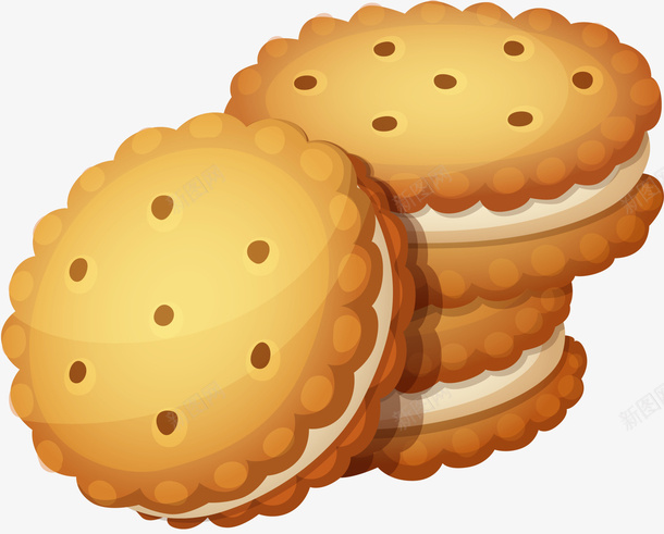 黄色夹心饼干png免抠素材_88icon https://88icon.com 免抠PNG 夹心饼干 装饰图案 零食 食物 黄色
