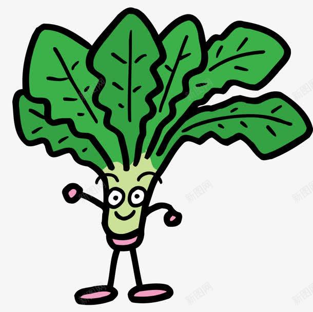 可爱的菠菜png免抠素材_88icon https://88icon.com 卡通 卡通菠菜 可爱表情 矢量素材 蔬菜 青菜