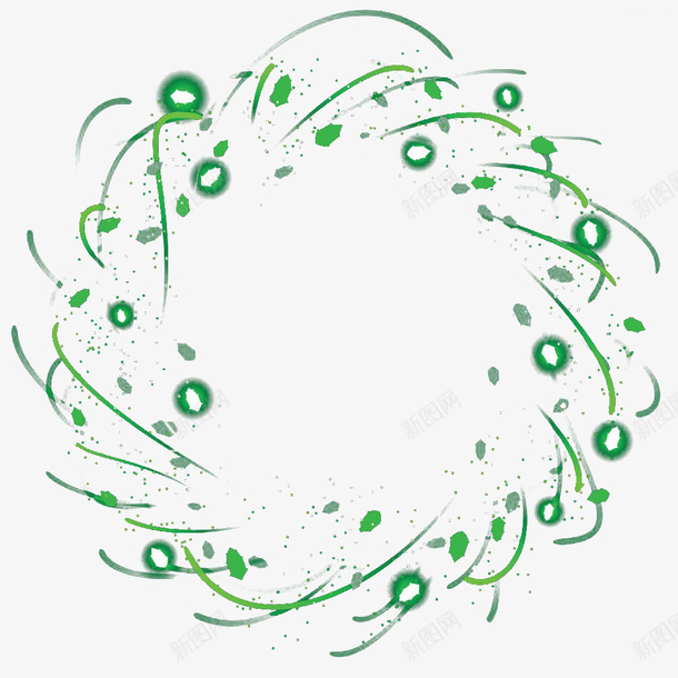 绿色弧线光圈png免抠素材_88icon https://88icon.com 光圈 发光 发光圈 弧线 效果素材 炫彩 绿色