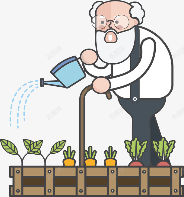 白头发爷爷种菜浇花矢量图ai免抠素材_88icon https://88icon.com 慈祥的爷爷 浇花 白头发爷爷 矢量png 矢量图 种菜的爷爷 菜园子 菜园子浇花