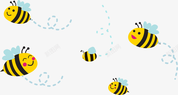 手绘小蜜蜂矢量图ai免抠素材_88icon https://88icon.com 可爱 小蜜蜂 手绘 矢量图 黄色