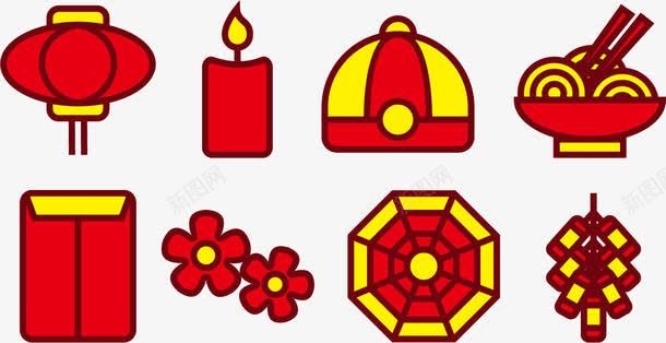 喜庆元素png免抠素材_88icon https://88icon.com 太保帽 灯笼 红包 蜡烛 鞭炮