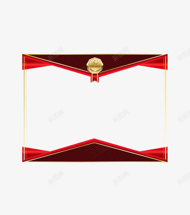 高档证书边框纹理png免抠素材_88icon https://88icon.com 免抠PNG 印章 古典 红色绸带 证书模板 证件 金色徽章 高端