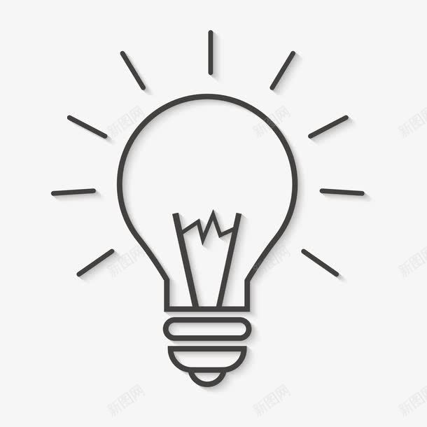 精致黑色灯泡矢量图ai免抠素材_88icon https://88icon.com 简约灯泡 黑色灯泡 矢量图