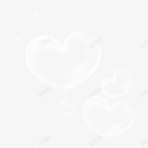 白色半透明爱心泡泡png免抠素材_88icon https://88icon.com 泡泡 爱心 白色 透明