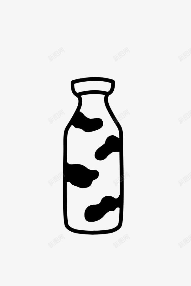 手绘的牛奶瓶png免抠素材_88icon https://88icon.com 手绘 牛奶瓶 黑白