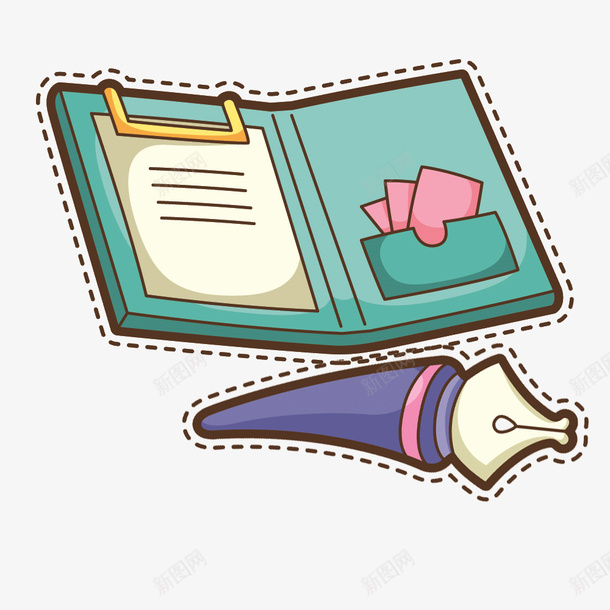 蘸笔作业本幼儿卡通学生学习工具矢量图ai免抠素材_88icon https://88icon.com 书籍 剪刀 卡通 墨水瓶 学习 学习文具 学习用品 小学作业本 幼儿 文具盒 橡皮 涂改液 电话 矢量图 绿色作业本 订书机 铅笔