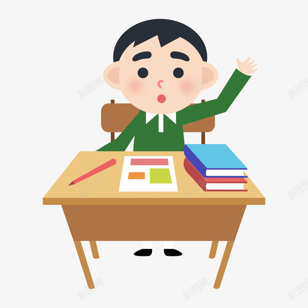 举手发言的卡通男学生png免抠素材_88icon https://88icon.com 举手发言 书本 人物 学生 小男孩举手 男孩 课堂 课桌