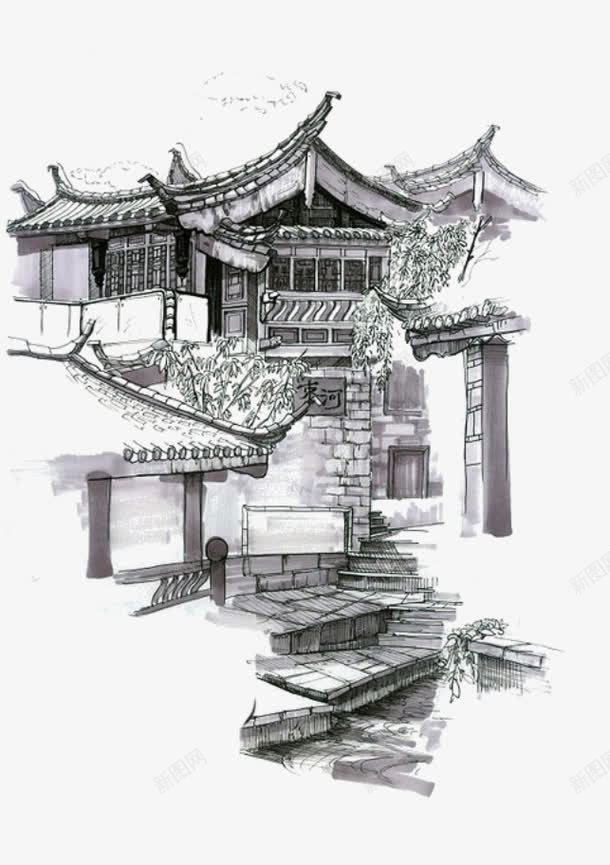 古典小巷png免抠素材_88icon https://88icon.com 中国风 古巷 古朴 小街 江南雨巷