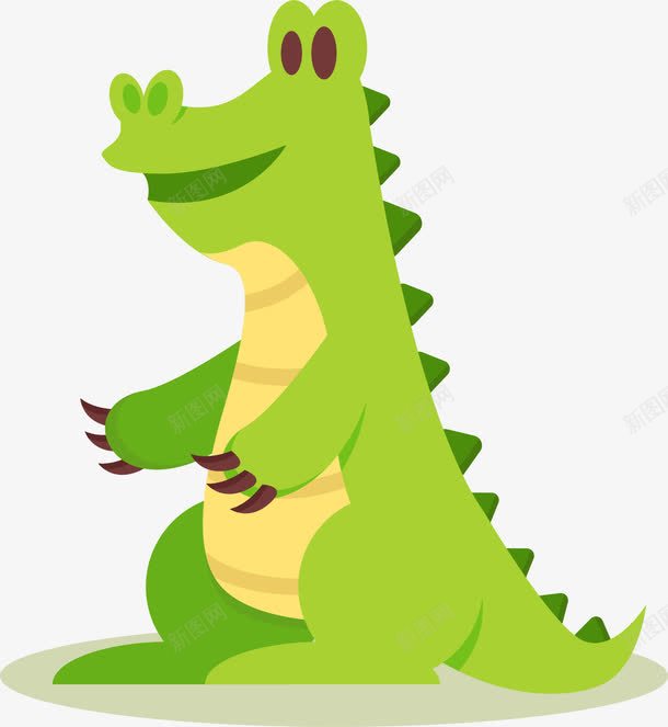 绿色卡通野生鄂鱼动物png免抠素材_88icon https://88icon.com 卡通 绿色 绿色卡通 野生动物