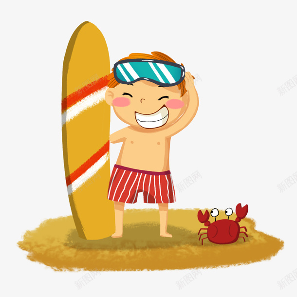 夏天卡通男孩冲浪1png免抠素材_88icon https://88icon.com 冲浪 卡通 夏天 男孩