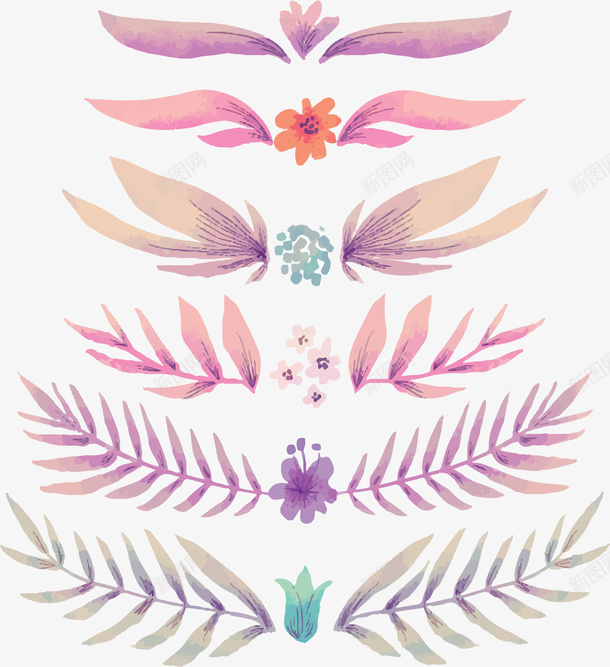 彩色树叶花朵分隔栏png免抠素材_88icon https://88icon.com 分割线 分隔栏 彩色分隔栏 树叶 树叶分隔栏 矢量png