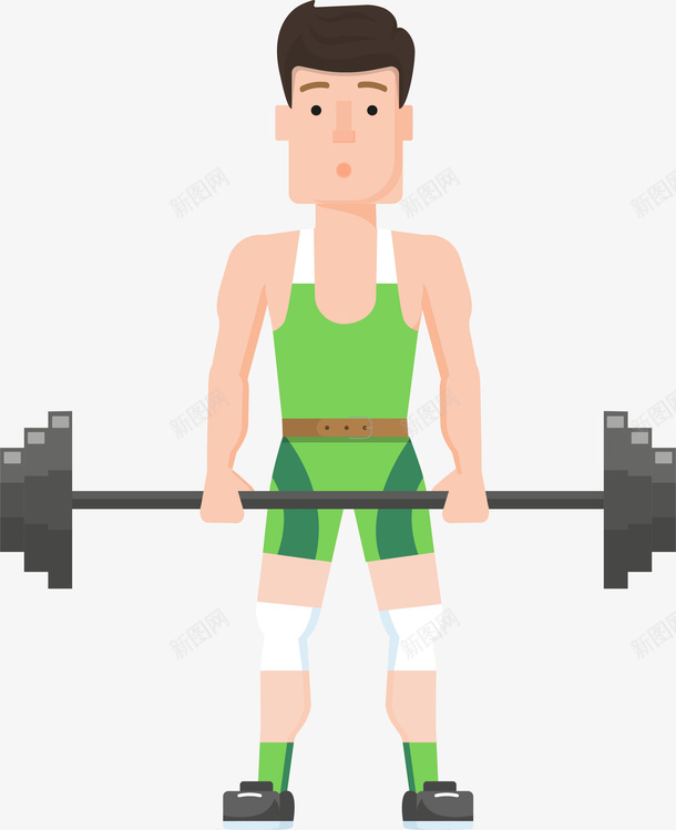 卡通手绘杠铃举重人物插画矢量图ai免抠素材_88icon https://88icon.com 举重 健身 健身人物 健身教练 强健 强壮肌肉男 杠铃 矢量图 肌肉男