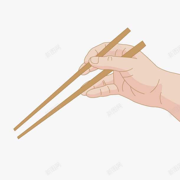 拿筷子的手矢量图ai免抠素材_88icon https://88icon.com 一对筷子 中式 竹筷 风俗 矢量图
