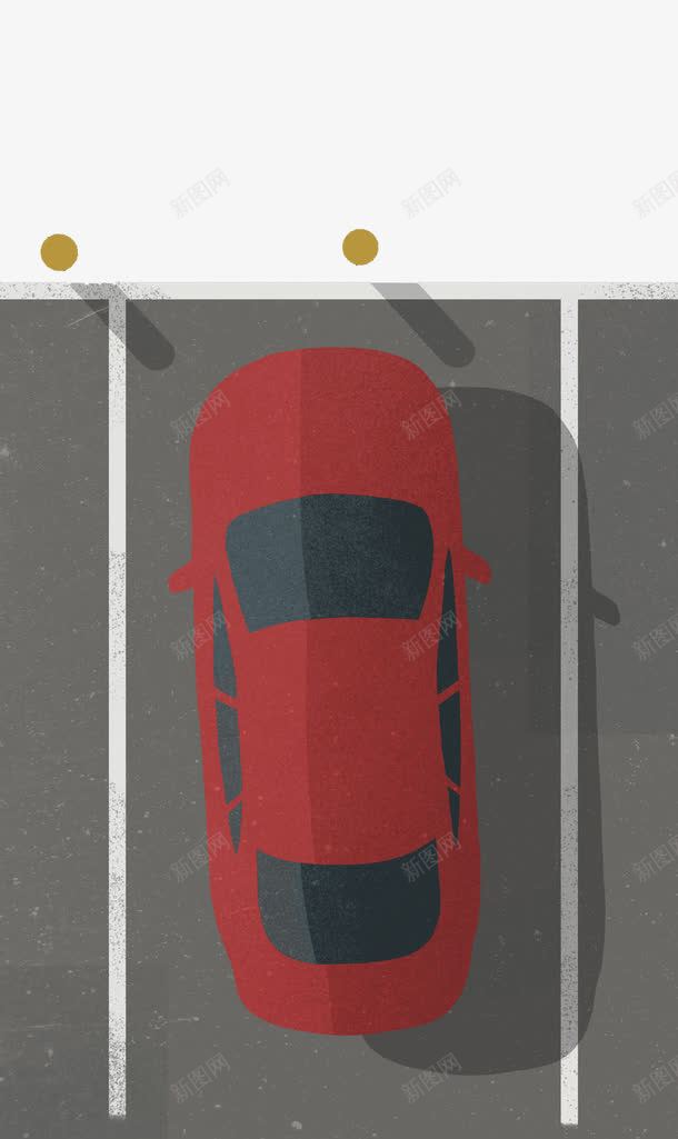 扁平风停车场俯视图png免抠素材_88icon https://88icon.com 俯视图 停车 停车位 停车场 扁平风 汽车 红色汽车 车场