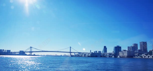 城市大海天空背景jpg设计背景_88icon https://88icon.com 城市 大海 天空 桥 蓝天