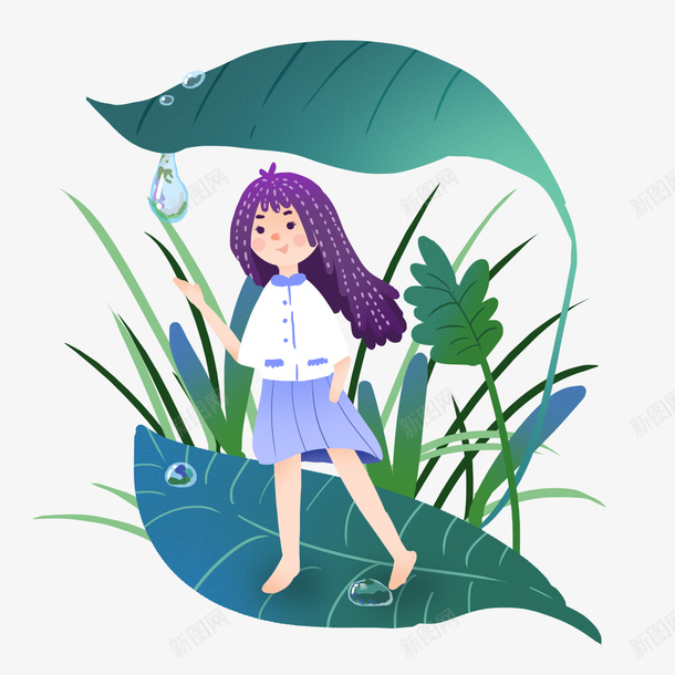 白露小仙子插画png免抠素材_88icon https://88icon.com 仙子 小仙子 小清新 插画 植物 白露 白露小仙子设计插画 设计 露珠